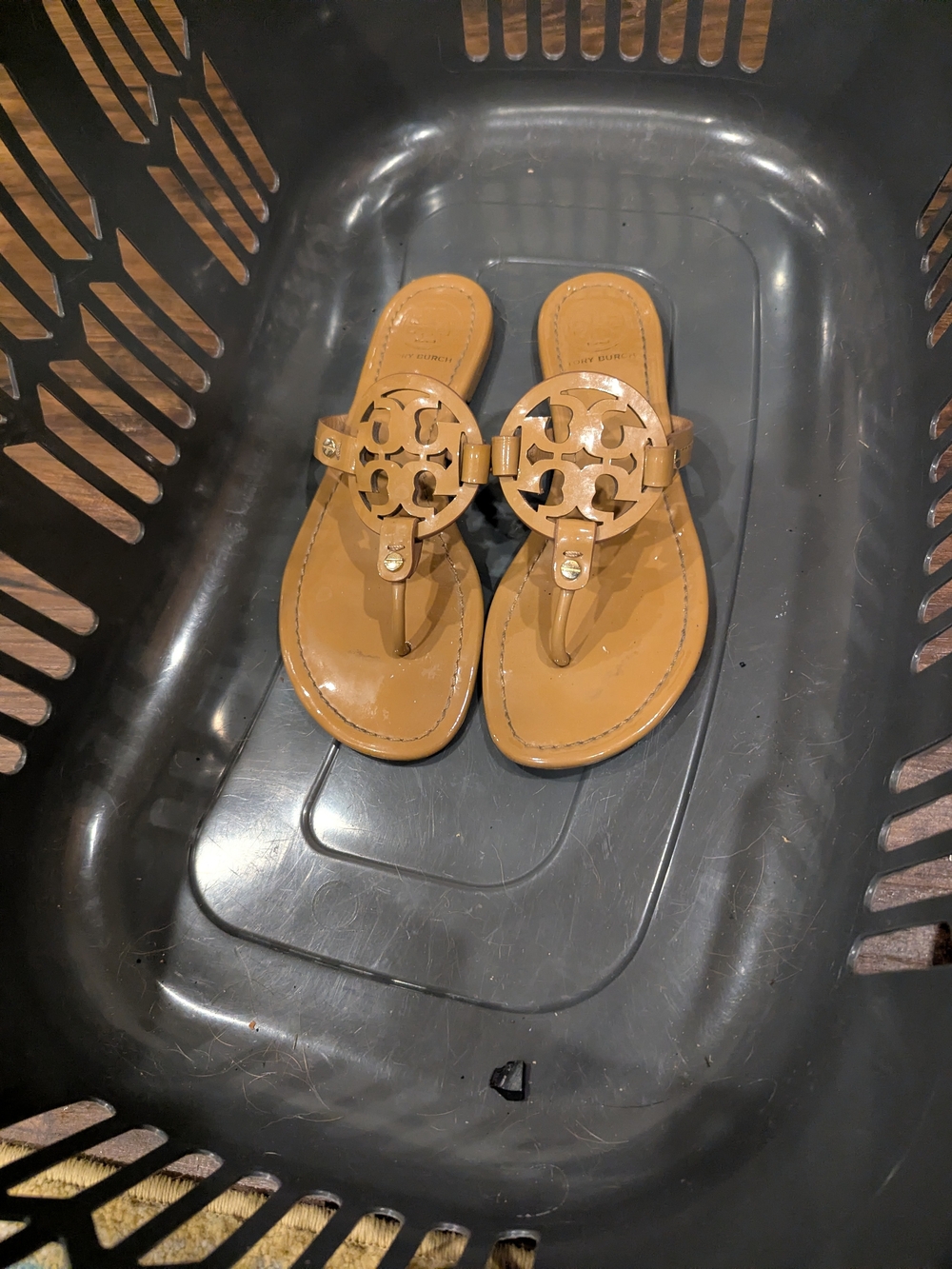 Tory Burch Miller Tan Leather Thong Sandals